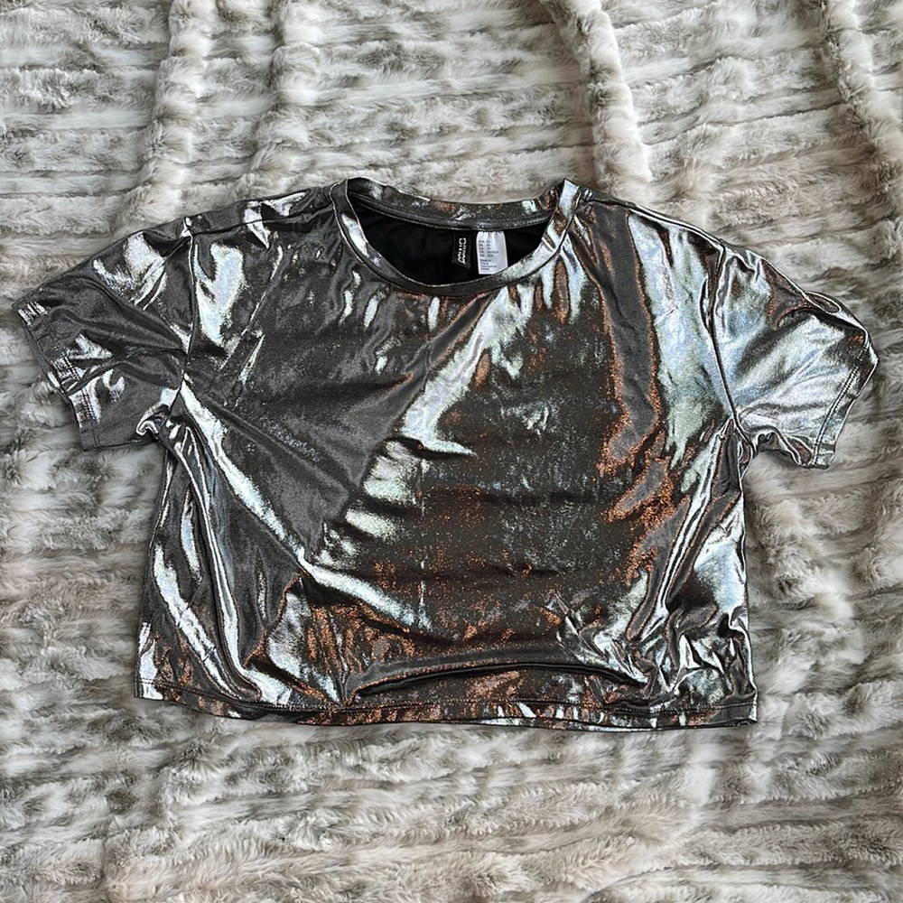 H&M Metallic Crop Top